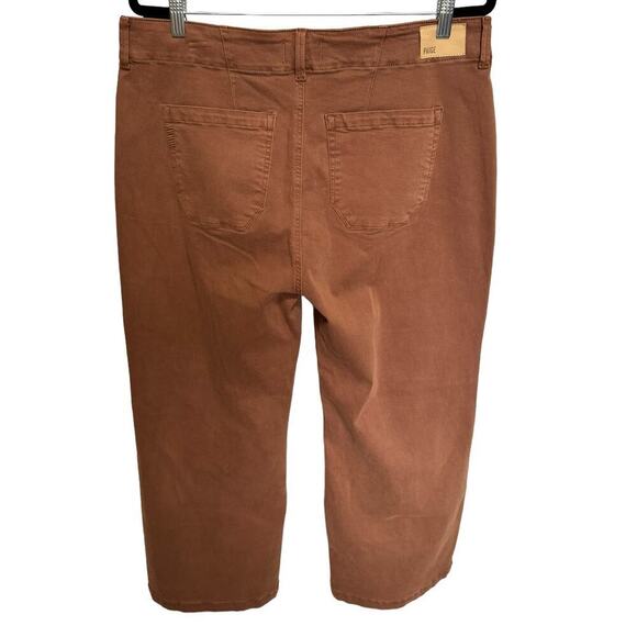 Paige Brooklyn Jeans Double Button Waistband Flare High Waisted Orange Size 33 - Picture 5 of 11